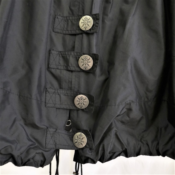 SiLK Thomas Wylde Black Jacket Coat Designer Etched Silver Hardware Snap Zip 6 - Picture 7 of 8